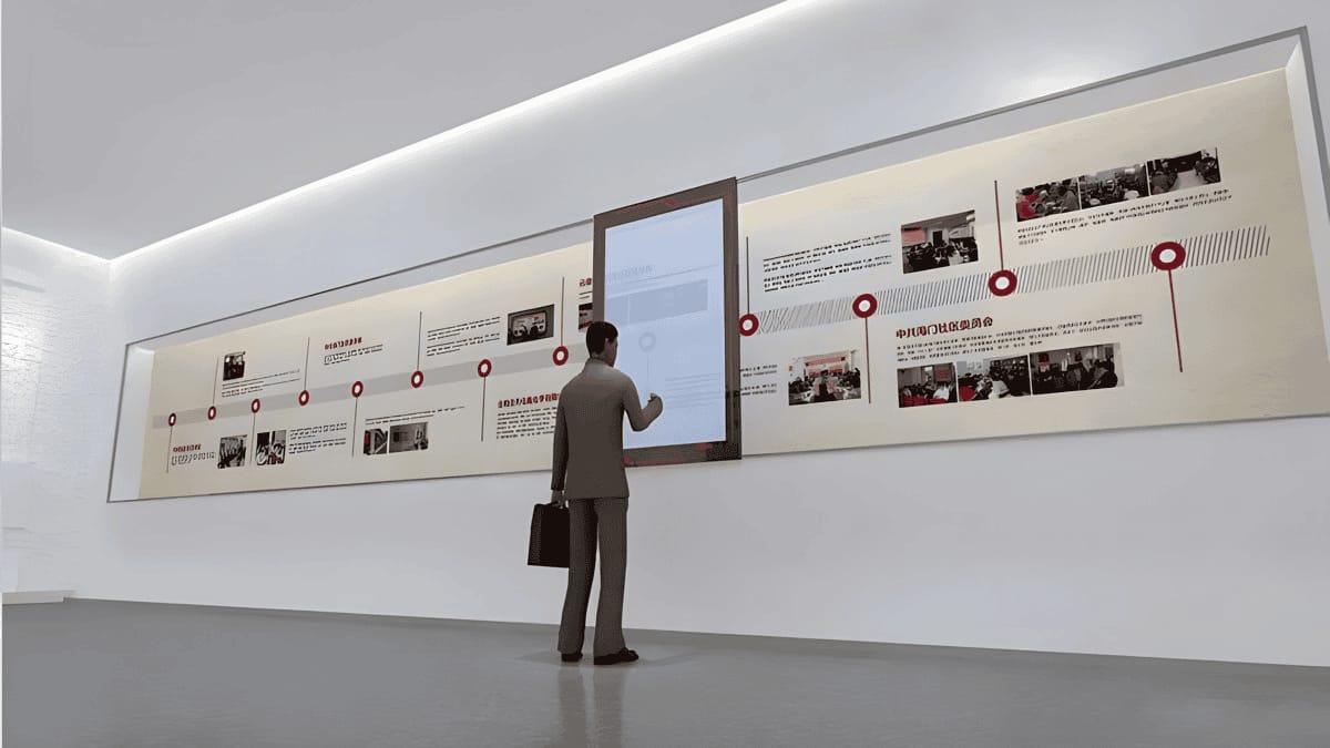 展廳電動(dòng)互動(dòng)滑軌屏-多媒體電動(dòng)滑軌電視