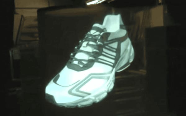 鞋業(yè)展覽互動投影反射透明屏mp4